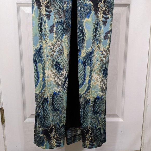 Marisa Kenson Teal Black Snakeskin Print Sleeveless Cut-Out Maxi Dress - XS NWT - Picture 10 of 13